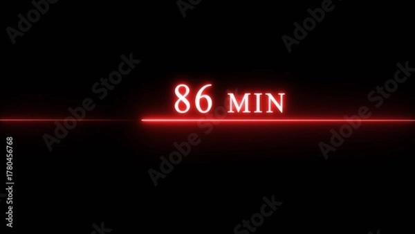 Fototapeta Counting timer minute illustration. Neon countdown timer minutes.