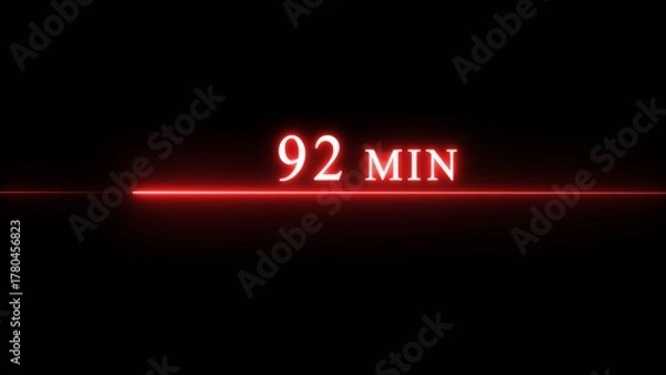 Fototapeta Counting timer minute illustration. Neon countdown timer minutes.