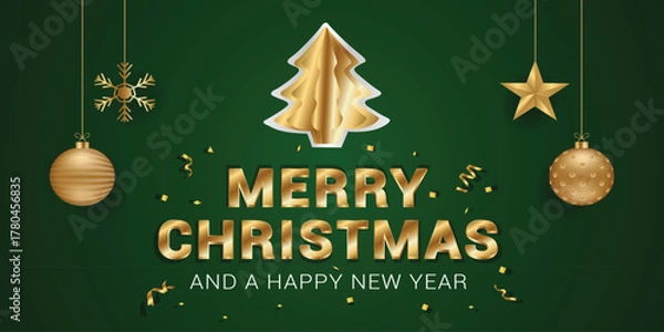 Fototapeta Images of Merry Christmas, Happy New Year, Greetings.