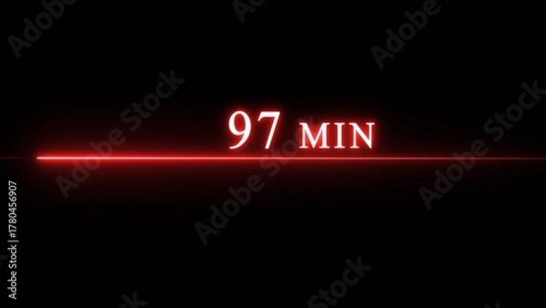 Fototapeta Counting timer minute illustration. Neon countdown timer minutes.
