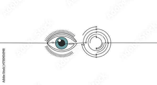 Fototapeta Abstract eye illustration with geometric patterns on white background  