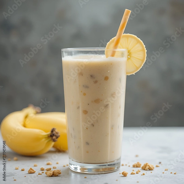 Obraz banana smoothie with banana