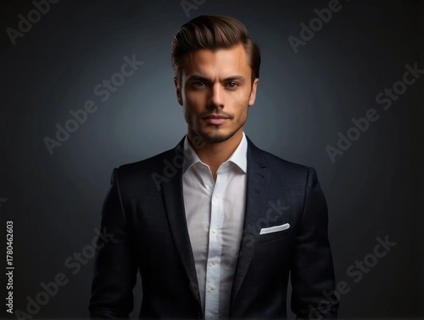 Obraz attractive confident young businessman guy model