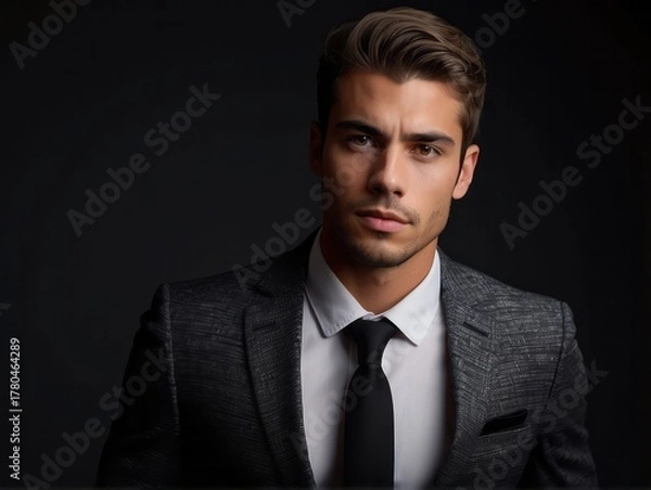 Obraz attractive confident young businessman guy model
