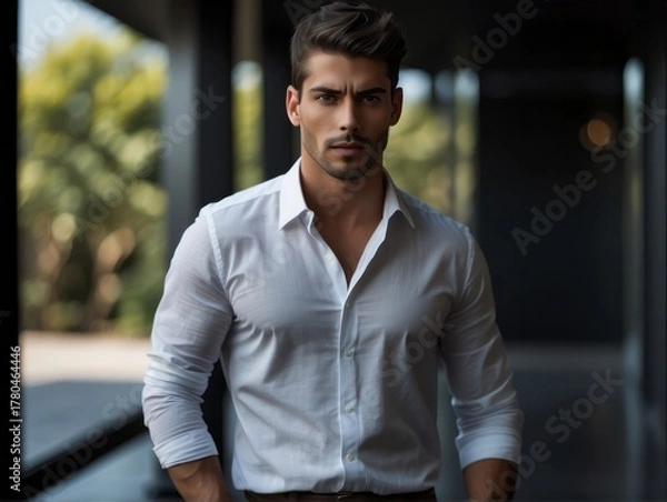 Obraz attractive confident young businessman guy model