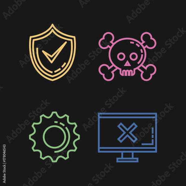 Fototapeta Informatic security set icons