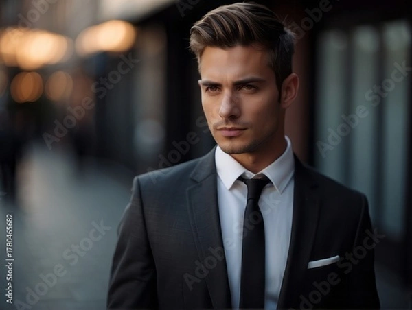 Obraz attractive confident young businessman guy model