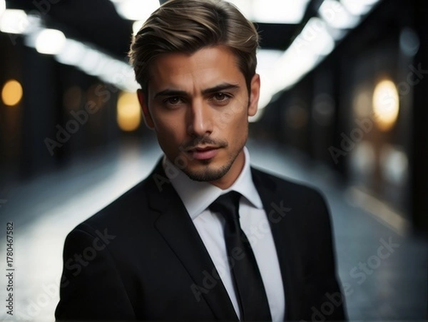 Obraz attractive confident young businessman guy model