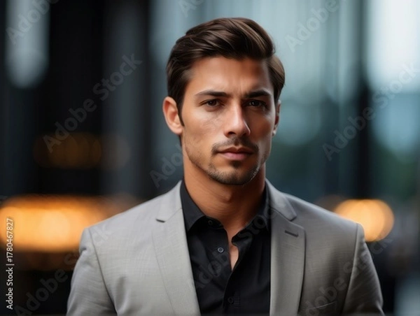 Obraz attractive confident young businessman guy model