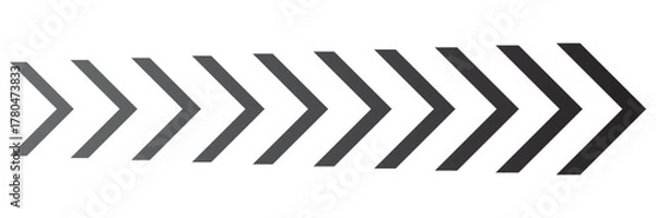 Fototapeta Dynamic moving arrow symbol. Arrow, cursor, dynamic fast symbol sign. Dynamic moving arrow representing speed, fast, acceleration illustration.