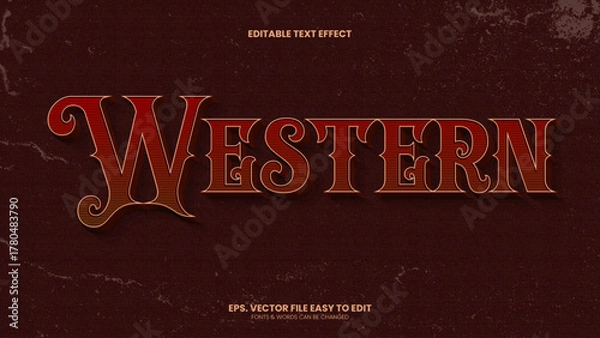 Fototapeta Editable classic western style text effects