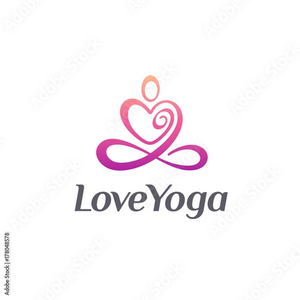 Fototapeta Projektowanie logo wektor dla studia jogi. Uwielbiam jogę