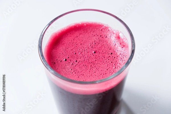 Fototapeta Healthy beetroot juice served in a glass