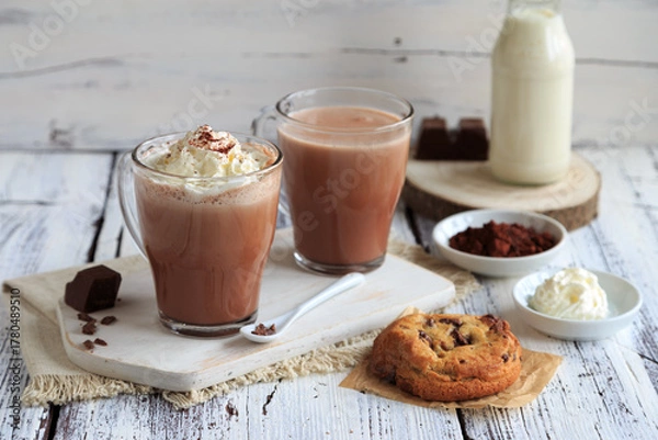 Obraz Kekse und heiße Schokolade