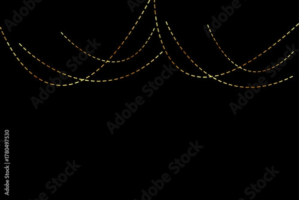 Fototapeta Decorative golden string light xmas string light, christmas festival background with golden stars