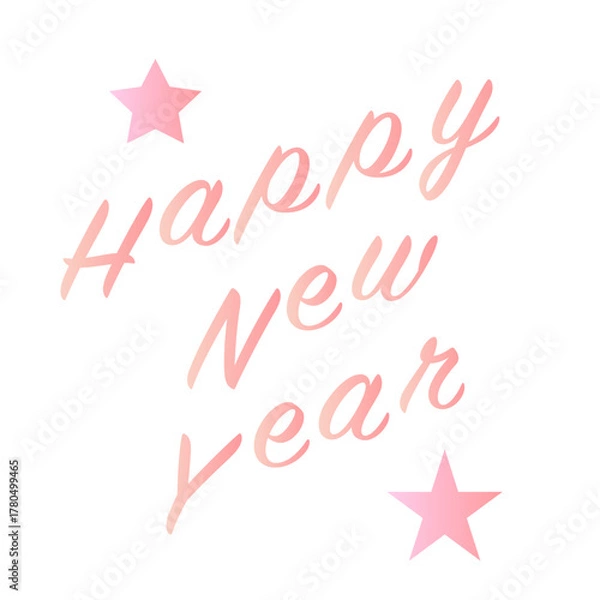 Obraz Happy New Year, banner design on white background, vector illustration