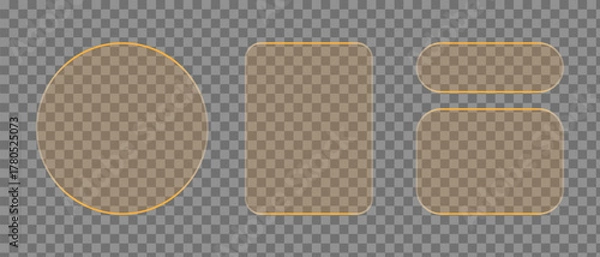Fototapeta Neon light frame liquid glass effect UI elements for mobile phone ux, web interface, tech and hud