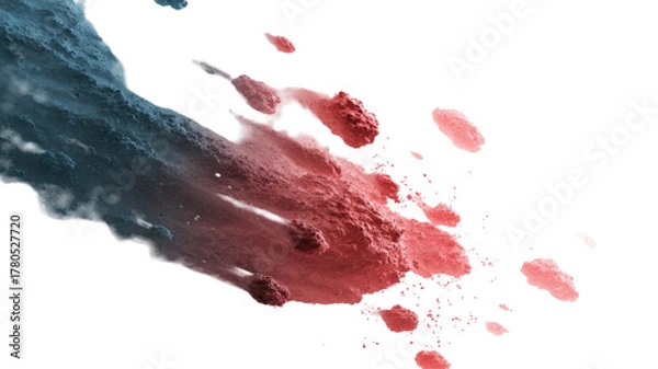 Fototapeta Grunge handprint and red paint splatter stain on a dirty paper texture illustration