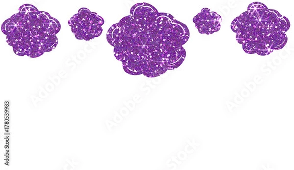 Fototapeta Purple Glitter Clouds Border