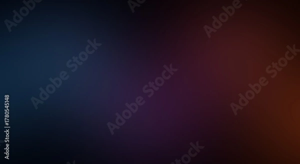 Fototapeta A dark, smooth, and abstract gradient background that transitions subtly from deep navy blue on the left to warm, dark reddish-brown and magenta hues on the right, providing a moody, cinematic, 