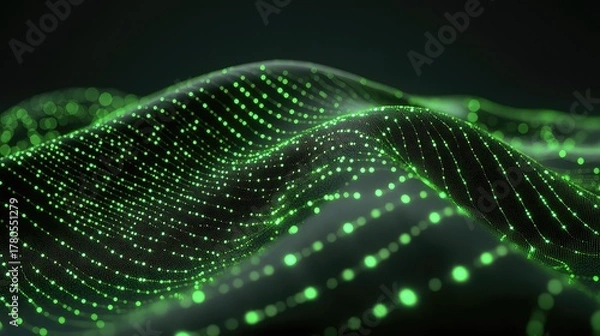 Obraz piece of smart fabric, with microscopic, glowing threads woven into the material, close-up shot showing the flexible electronic weave, technology and textile fusion, photorealistic. 