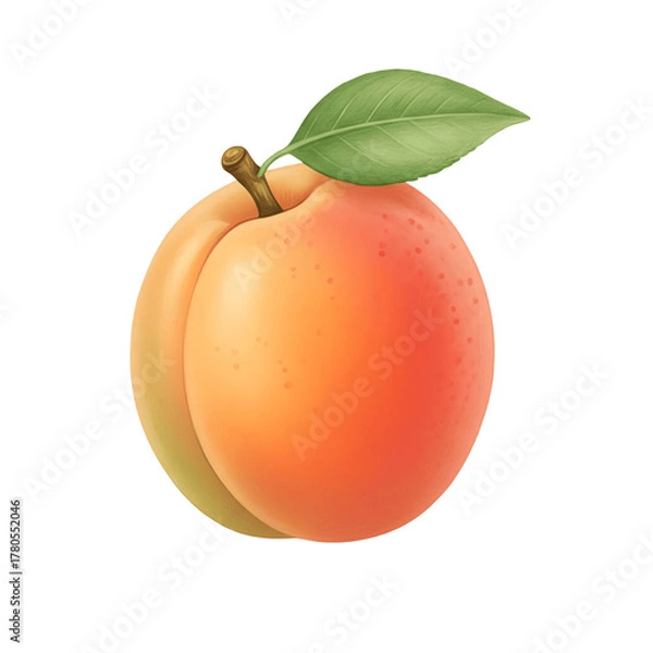 Fototapeta Apricot on white background