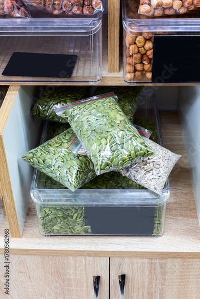 Obraz Organized Seed Storage in Store.