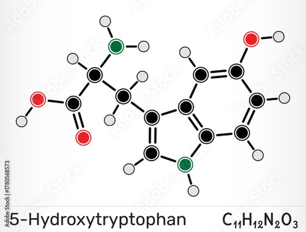 Fototapeta L-DOPA, levodopa molecule, biochemical precursor of dopamine and other catecholamine neurotransmitters, used in Parkinson’s disease therapy. Vector illustration