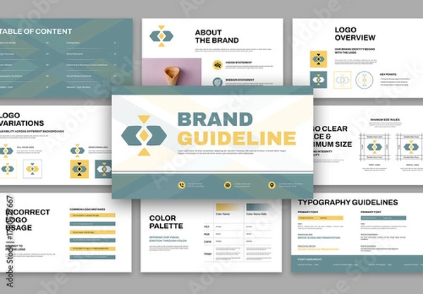 Fototapeta Brand Guideline Presentation Template Layout