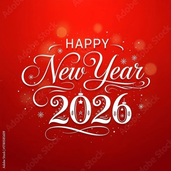 Fototapeta Happy New Year 2026 Typography
