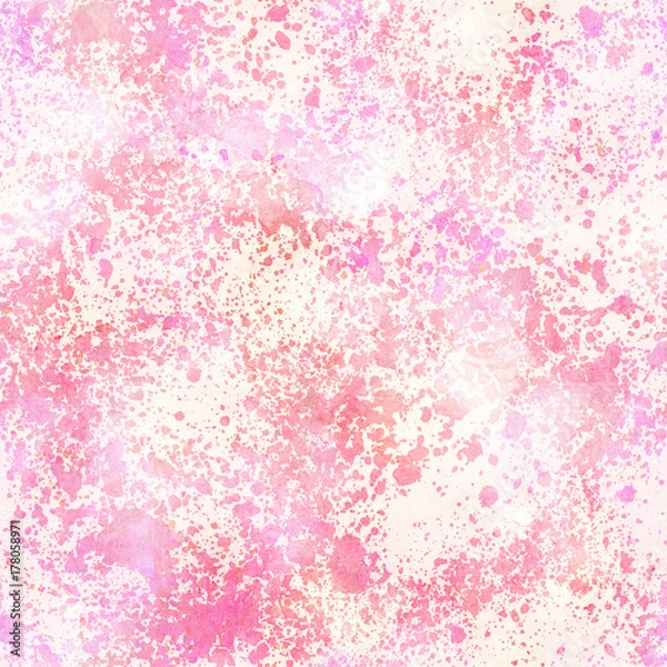 Obraz Romantic seamless texture with pink watercolor splashes