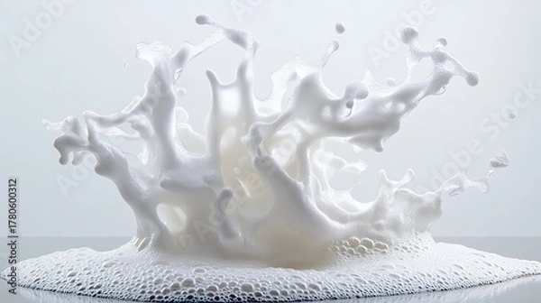Fototapeta Milk Splashing Cream Foam Texture
