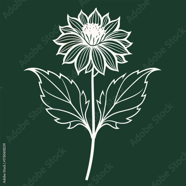 Obraz geum triflorum prairi smoke line art