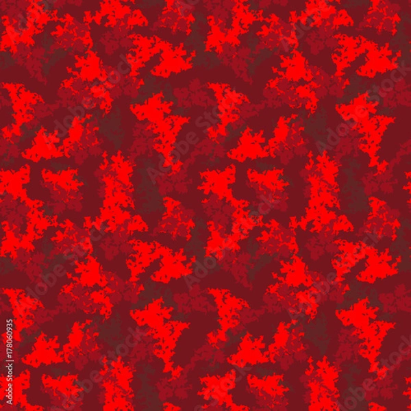 Fototapeta Dark red UFO camouflage is a bright seamless pattern that can be used as neon camo print for clothing and background and backdrop or computer wallpaper