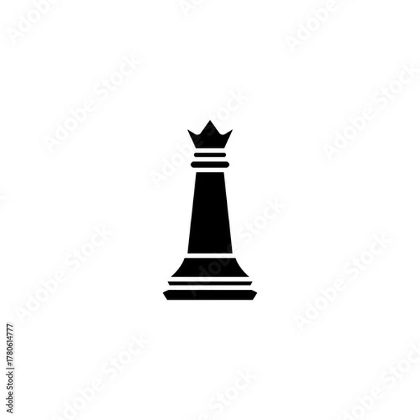 Fototapeta Chess queen vector icon in solid style. vector illustration, eps10.