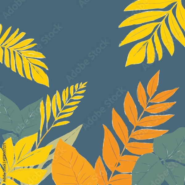 Fototapeta seamless pattern with autumn leaves