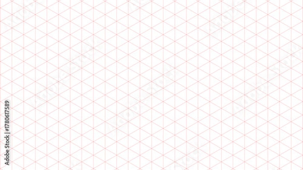 Fototapeta Isometric Grid Pattern in Delicate Red for Precise Design Layouts