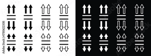 Obraz Up and Down Arrows Icon for Data Transfer and Exchange Vector Illustration.