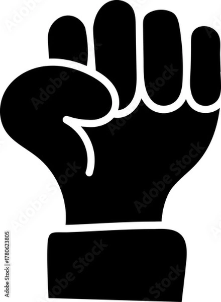 Fototapeta Clenched Fist Hand Drawn Icon