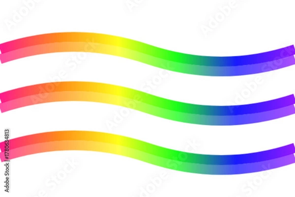 Fototapeta Parallel Rainbow Wavy Line Gradient Abstract