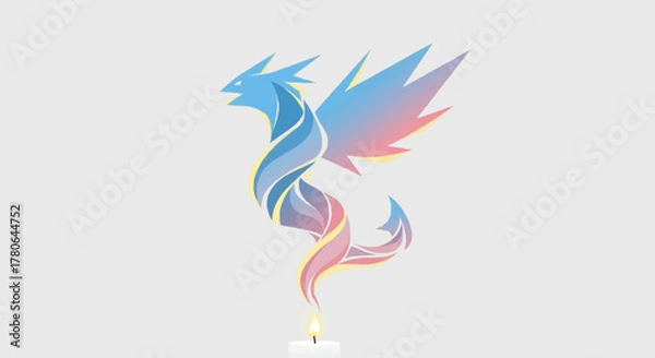 Obraz Vibrant Gradient Dragon Logo Design.