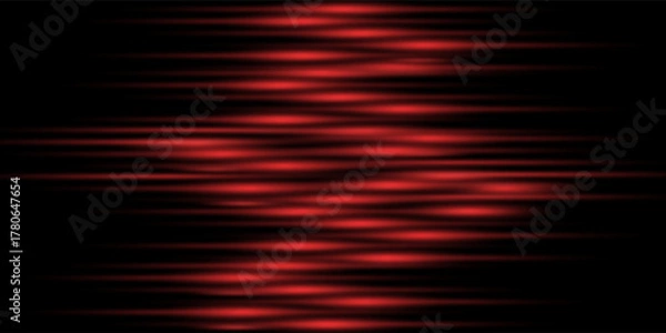 Fototapeta Bright horizontal beam of light on black background. Glowing laser effect creating futuristic and sci-fi aesthetics. Suitable for technology, energy, speed and digital design themes.