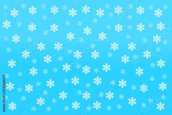 Fototapeta seamless pattern blue gradient winter with snowflakes for background 