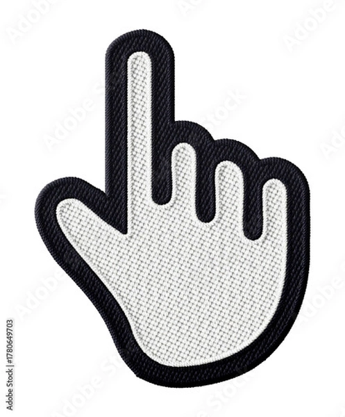 Obraz Click cursor icon embroidery patch illustration isolated on transparent background