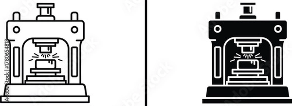 Obraz Welder at Work Icon – Welding Worker with Protective Mask Illustration