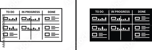 Obraz Kanban Board Workflow Illustration – To Do, In Progress, Done