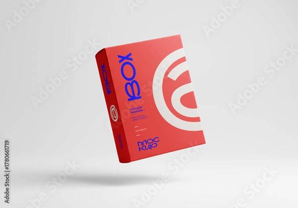 Obraz Floating Box Mockup – Realistic Packaging Design Presentation Template with Clean Minimal Scene