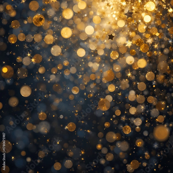 Obraz A swirl of glittering golden confetti creating a festive sparkle.