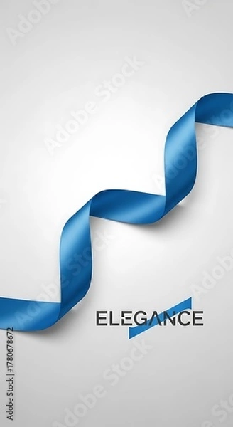 Fototapeta Minimalist layout with blue ribbon and modern typography, Blue November, Men's Health Awareness