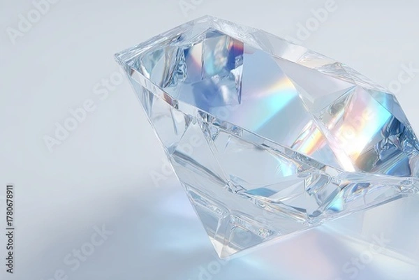 Obraz Iridescent Faceted Diamond Gemstone